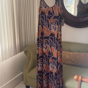 Tiana B. Black and Brown Floral Maxi Dress